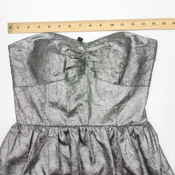 Le Chateau metallic grey silver strapless mini dress size XS - Picture 5 of 14